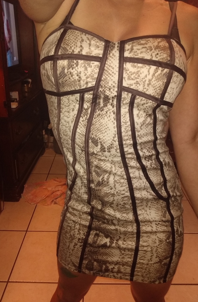 Pripe Snake Skin Bustier Bodycon Sexy Dress - Picture 3 of 12